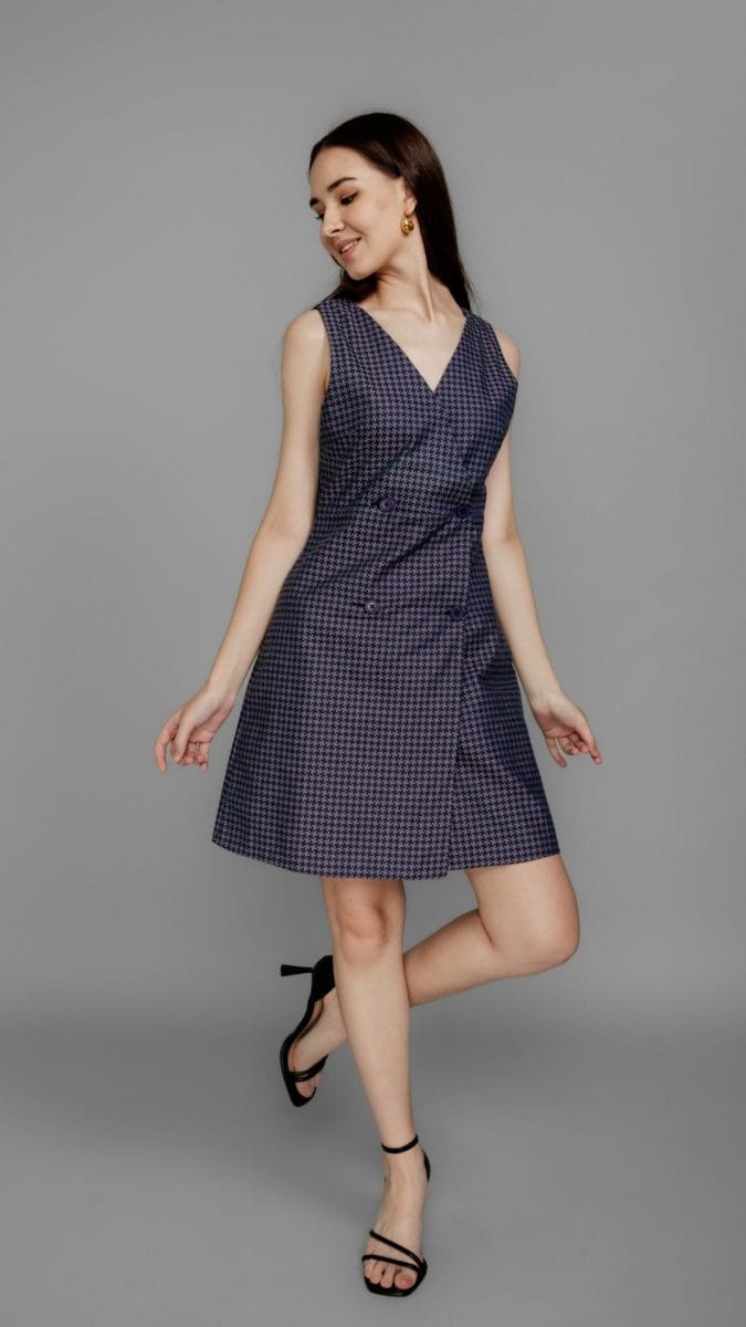 Violet Cotton A-line Formal Dress
