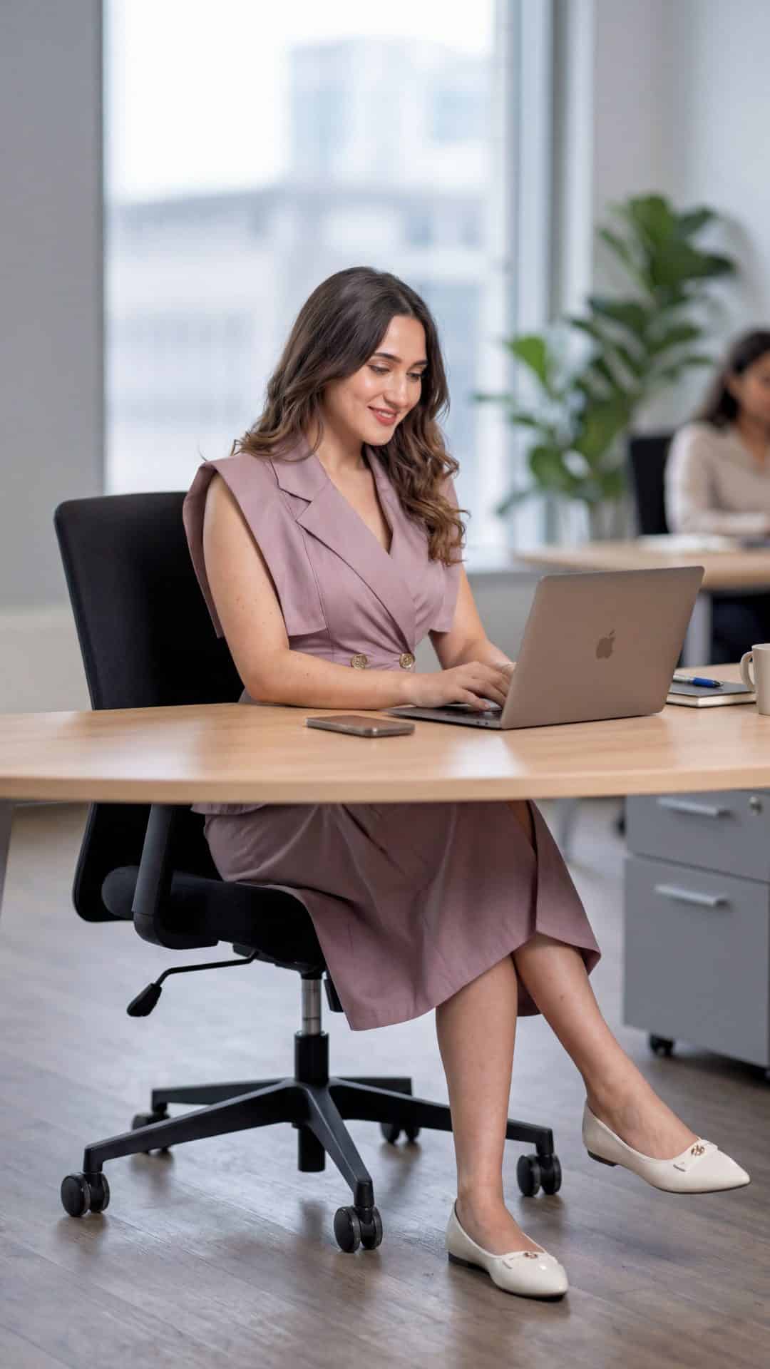 Mauve Waistcoat as an office party outfit