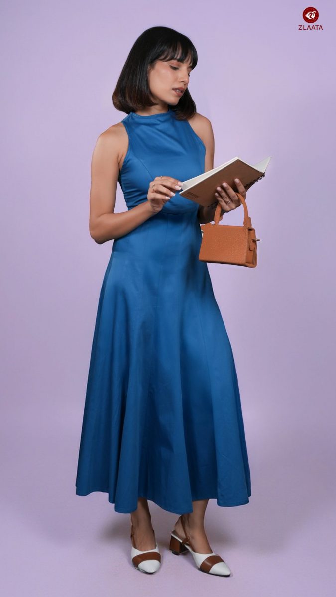 Blue formal dress for gifting