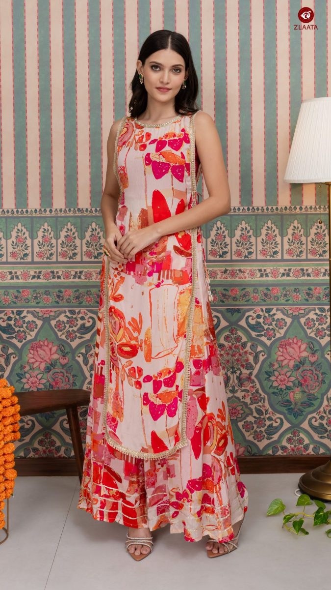 Pink Round Latest Kurta Neck Design