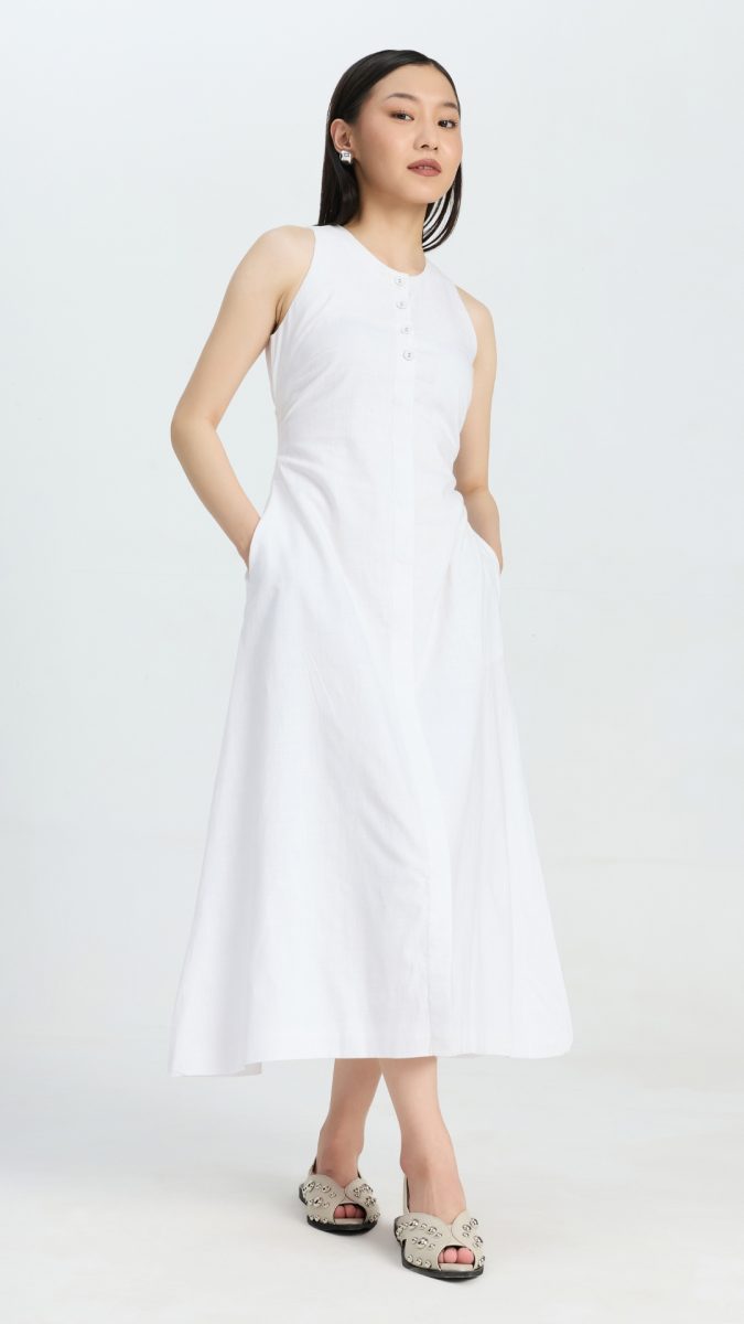 White a-line dress for effortless summer styling ideas