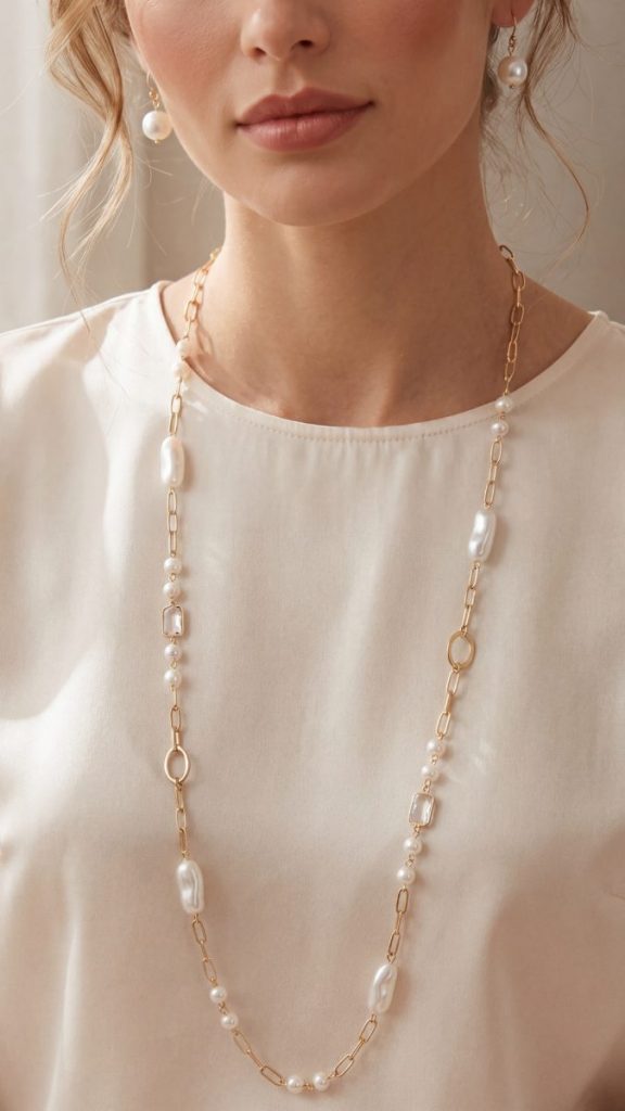 long necklace for the neckline boat